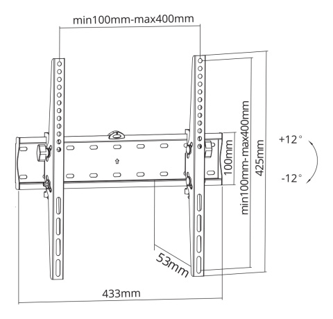 Uchwyt do telewizora 32-55" Kruger&Matz 40 kg poziomica regulowany