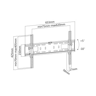 Uchwyt do telewizora TV Cabletech 37"-70" uchylny regulacja w pionie 50 kg