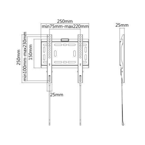 Uchwyt do telewizora wieszak tv uniwersalny 23"- 42" Cabletech