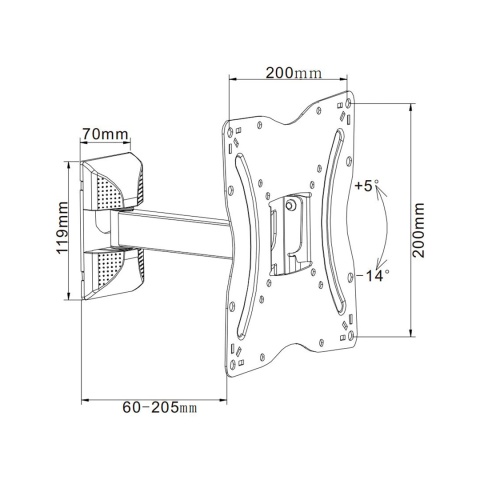 Uniwersalny uchwyt TV 13"-42" regulacja