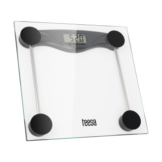 Waga łazienkowa Teesa LCD szklana dokładności do 0,1 kg max 180 kg