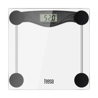 Waga łazienkowa Teesa LCD szklana dokładności do 0,1 kg max 180 kg