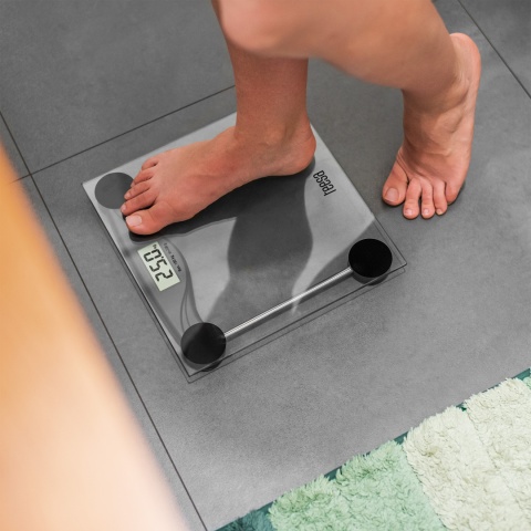 Waga łazienkowa Teesa LCD szklana dokładności do 0,1 kg max 180 kg