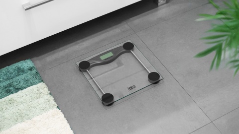 Waga łazienkowa Teesa LCD szklana dokładności do 0,1 kg max 180 kg