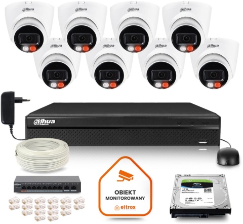 Zestaw monitoringu IP DAHUA 8 kamer IPC-HDW1439V-A-IL 4Mpx Zestaw monitoringu IP DAHUA 8 kamer IPC-HDW1439V-A-IL 4Mpx