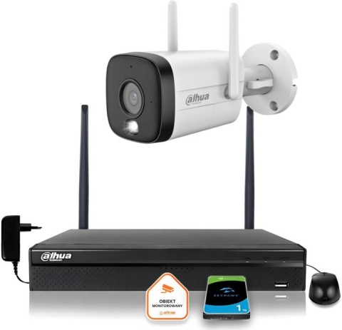 Zestaw monitoringu IP Dahua Kamera WI-FI 3MPxsmart podwójne oświetlenie LED IR do 30m Zestaw monitoringu IP Dahua Kamera WI-FI 3MPxsmart podwójne oświetlenie LED IR do 30m