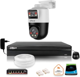 Zestaw monitoringu IP Dahua kamera obrotowa 2MP+2MP dysk 1TB