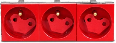 Gniazdo 3M elektryczne potrójne + blokada Gniazdo 3M elektryczne potrójne + blokada