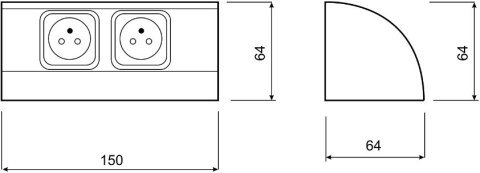 Gniazdo meblowe 2x250V AC OR-AE-1303/G ORNO Gniazdo meblowe 2x250V AC OR-AE-1303/G ORNO