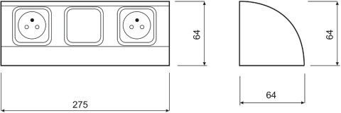 Gniazdo meblowe z wyłącznikiem ORNO OR-AE-1304, 2x230V Gniazdo meblowe z wyłącznikiem ORNO OR-AE-1304, 2x230V