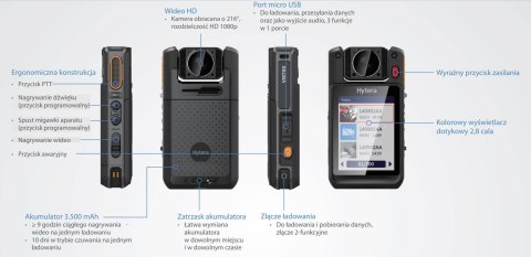 Kamera nasobna Hytera VM780 64GB Kamera nasobna Hytera VM780 64GB
