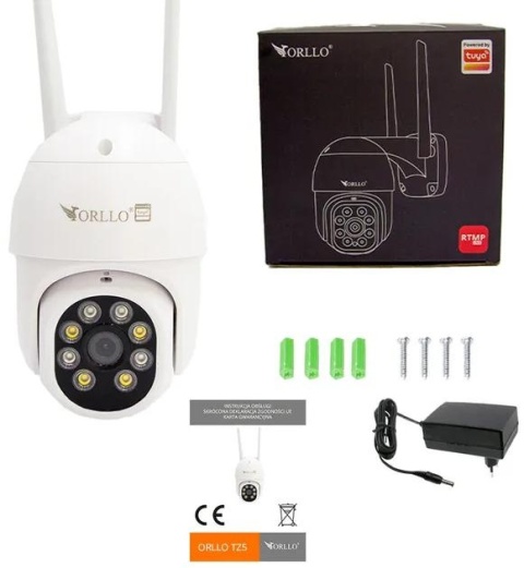 Kamera IP Orllo TZ5 zewnętrzna obrotowa 5Mpx 4G SIM Tuya Kamera IP Orllo TZ5 zewnętrzna obrotowa 5Mpx 4G SIM Tuya