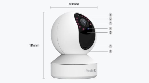 Kamera IP Reolink E340 wewnętrzna obrotowa 5MPx WiFi biała