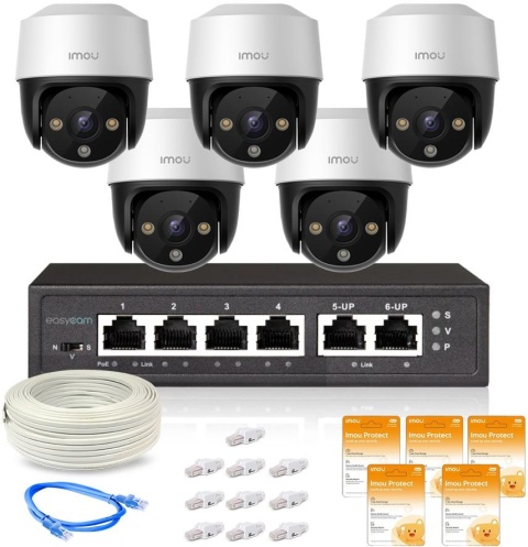 Zestaw 5 kamer IP Imou Cruiser 4MP POE z chmurą Imou Protect Basic Zestaw 5 kamer IP Imou Cruiser 4MP POE z chmurą Imou Protect Basic