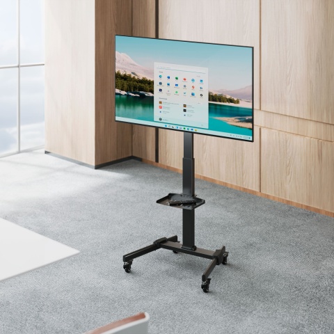 Mobilny uchwyt TV - stojak z półką Cabletech Mobilny uchwyt TV - stojak z półką Cabletech
