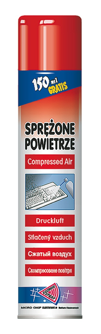 Sprężone powietrze 800 ml 8-10 Bar Micro-Chip Sprężone powietrze 800 ml 8-10 Bar Micro-Chip