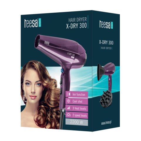 Suszarka do włosów Teesa X-DRY 300 funkcja jonizacji 2200 W