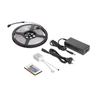 Taśma LED 5m RGB 12V 28W kolorowa wodoodporna sznur diodowy pilot zestaw