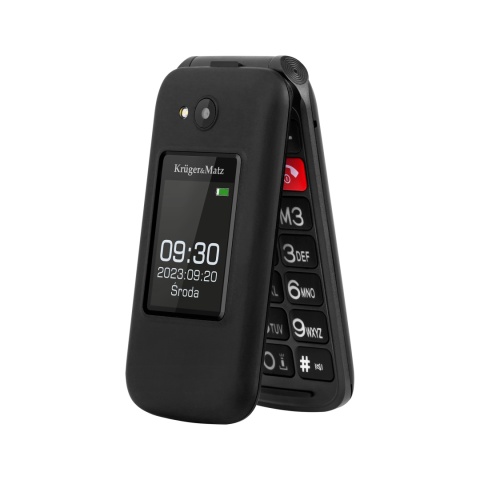 Telefon dla seniora Kruger&Matz z klapką SOS