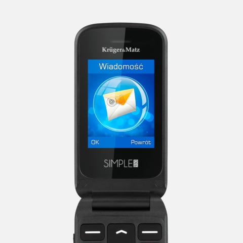 Telefon dla seniora Kruger&Matz z klapką SOS