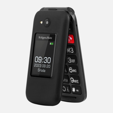 Telefon dla seniora Kruger&Matz z klapką SOS