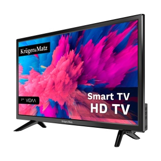 Telewizor 24'' Kruger&Matz HD SMART TV VIDAA 3xHDMI 2xUSB DVB-T2 H.265 HEVC