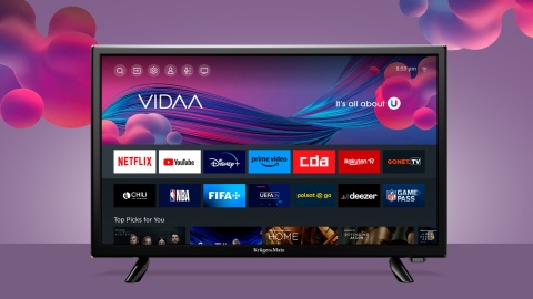 Telewizor 24'' Kruger&Matz HD SMART TV VIDAA 3xHDMI 2xUSB DVB-T2 H.265 HEVC