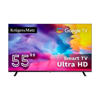 Telewizor 55" UHD Google TV Kruger&Matz DVB-T2/T/C H.265 HEVC