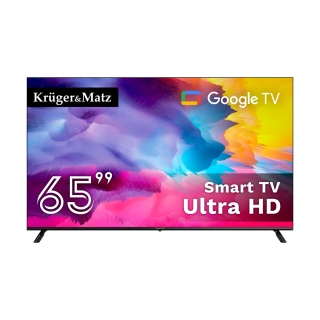 Telewizor 65" UHD Google TV Kruger&Matz DVB-T2/T/C H.265 HEVC