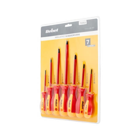 Zestaw śrubokrętów wkrętaków izolowanych Rebel Tools 7 szt. Zestaw śrubokrętów wkrętaków izolowanych Rebel Tools 7 szt.