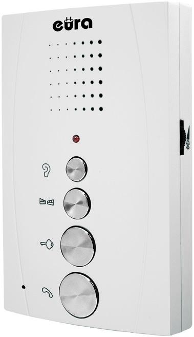 DOMOFON ''EURA'' ADP-51A3 ''DIFESA'' - 1-rodzinny, 2 unifony, interkom, biały DOMOFON ''EURA'' ADP-51A3 ''DIFESA'' - 1-rodzinny, 2 unifony, interkom, biały