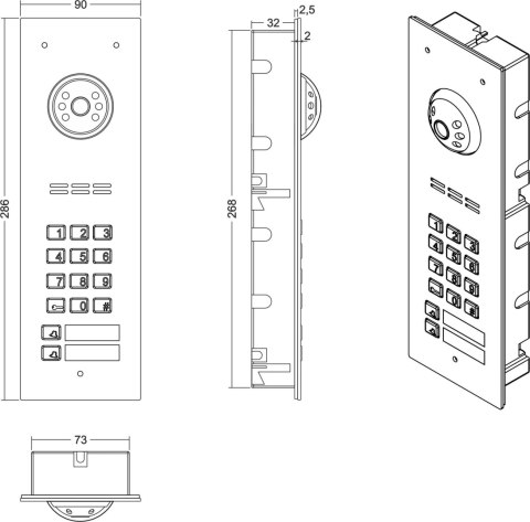ACO COMO-PRO-V2 panel podtynk 2-lokatorski ACO COMO-PRO-V2 panel podtynk 2-lokatorski
