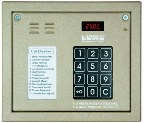 Laskomex CP-2502NR beżowy Panel audio z mini listą lokatorów i z czytnikiem kluczy RFID Laskomex CP-2502NR beżowy Panel audio z mini listą lokatorów i z czytnikiem kluczy RFID