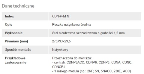 ACO CDN-P-M NT Ramka natynkowa średnia CDN z daszkiem, do CDNP5/6, CDNC/B, CDNA ACO CDN-P-M NT Ramka natynkowa średnia CDN z daszkiem, do CDNP5/6, CDNC/B, CDNA
