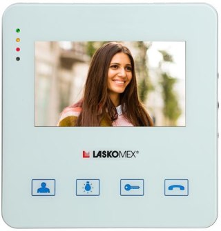 Laskomex Monitor MVC-8251-1 BIAŁY KOLOR 4.3 cala z obsługą centrali portierskiej PR1, funkcją otwierania bramy.