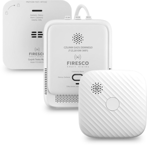 Zestaw czujników WIFI FIRESCO czujnik czadu+czujnik dymu+czujnik gazu Zestaw czujników WIFI FIRESCO czujnik czadu+czujnik dymu+czujnik gazu