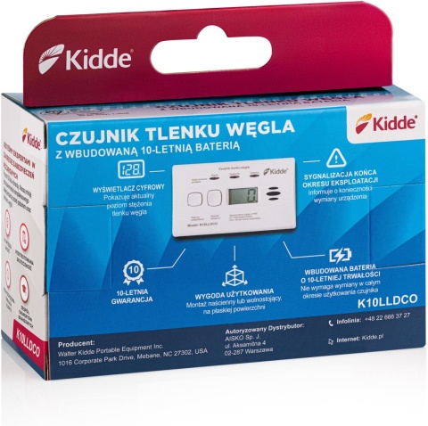 Czujnik czadu z wyświetlaczem Kidde K10LLDCO Czujnik czadu z wyświetlaczem Kidde K10LLDCO