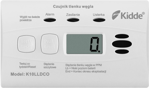 Czujnik czadu z wyświetlaczem Kidde K10LLDCO Czujnik czadu z wyświetlaczem Kidde K10LLDCO