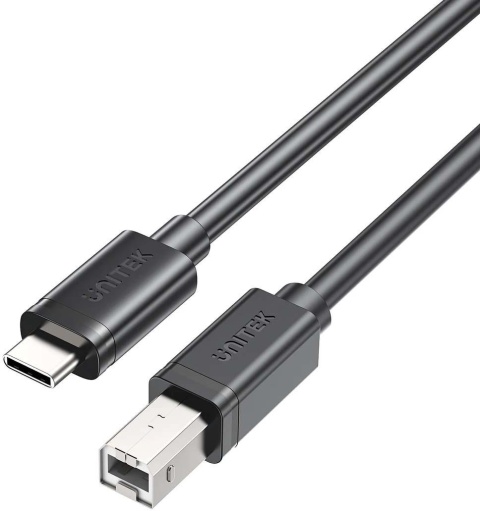 Kabel do drukarki Unitek USB C na USB B 2.0 czarny 5m Kabel do drukarki Unitek USB C na USB B 2.0 czarny 5m