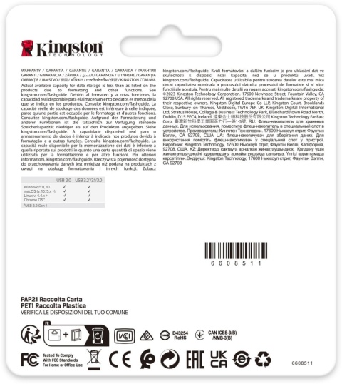 Pendrive Kingston Data Traveler DTSE9G3 128GB USB3.2 Gen1 Pendrive Kingston Data Traveler DTSE9G3 128GB USB3.2 Gen1