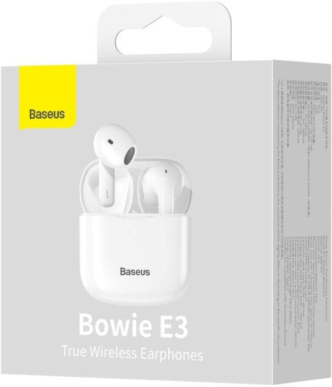 SŁUCHAWKI BEZPRZEWODOWE TWS Baseus Bowie E3 NGTW080002 BT 5.0 IP64 BIAŁE SŁUCHAWKI BEZPRZEWODOWE TWS Baseus Bowie E3 NGTW080002 BT 5.0 IP64 BIAŁE
