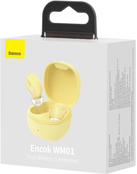 SŁUCHAWKI BEZPRZEWODOWE TWS Baseus Encok WM01 NGTW240011 UPGRADED VERSION BT 5.3 ŻÓŁTE SŁUCHAWKI BEZPRZEWODOWE TWS Baseus Encok WM01 NGTW240011 UPGRADED VERSION BT 5.3 ŻÓŁTE