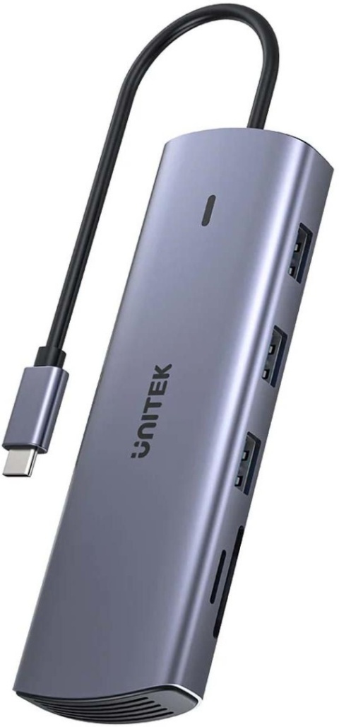 Unitek Hub 9w1 USB C Gigabit Ethernet HDMI VGA 3x USB A czytnik kart PD 100W Unitek Hub 9w1 USB C Gigabit Ethernet HDMI VGA 3x USB A czytnik kart PD 100W