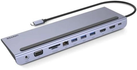 Unitek Hub USB 11 w 1, USB-C, RJ45, MST, 100W PD Unitek Hub USB 11 w 1, USB-C, RJ45, MST, 100W PD