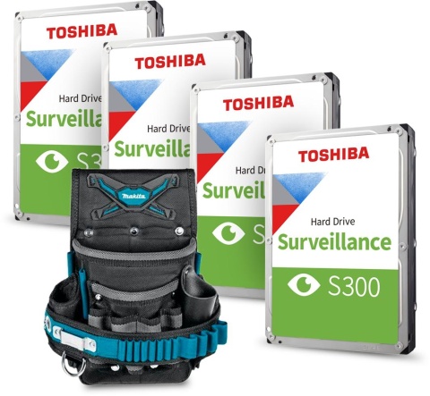 Zestaw 8 dysków HDD Toshiba S300 4TB + Pas narzędziowy Makita TOS02 Zestaw 8 dysków HDD Toshiba S300 4TB + Pas narzędziowy Makita TOS02