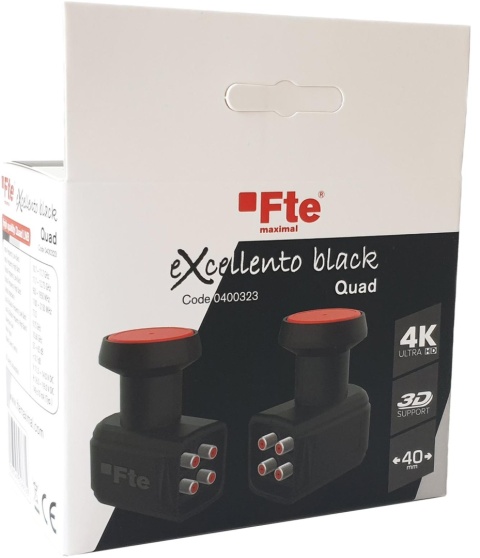 Konwerter Quad FTE eXcellento Black LTEv 0,1 dB Konwerter Quad FTE eXcellento Black LTEv 0,1 dB