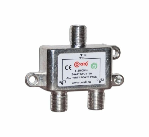 ROZGAŁĘŹNIK-SPLITER 5-2400 Mhz CORAB 2 DROŻNY Z PRZEJŚCIEM NAPIĘCIA ROZGAŁĘŹNIK-SPLITER 5-2400 Mhz CORAB 2 DROŻNY Z PRZEJŚCIEM NAPIĘCIA