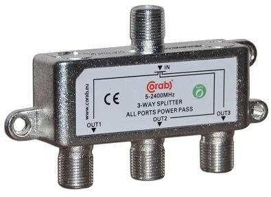 ROZGAŁĘŹNIK-SPLITER 5-2400 Mhz CORAB 3 DROŻNY Z PRZEJŚCIEM NAPIĘCIA ROZGAŁĘŹNIK-SPLITER 5-2400 Mhz CORAB 3 DROŻNY Z PRZEJŚCIEM NAPIĘCIA