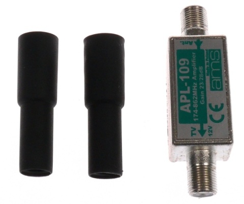Wzmacniacz ant. APL-109e 27/29dB ekranowany Wzmacniacz ant. APL-109e 27/29dB ekranowany