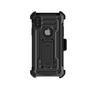 Ghostek Iron Armor Rugged iPhone Xs Case z kaburą i kosztką (czarna)